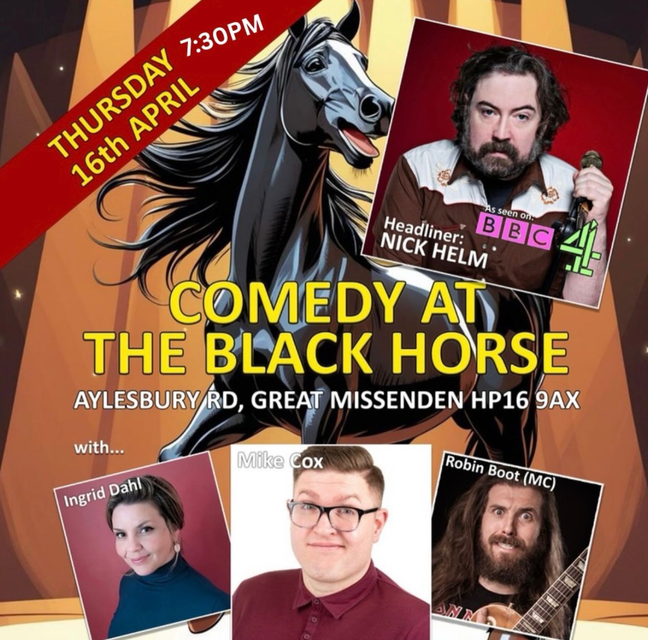 The Black Horse pub comedy night
